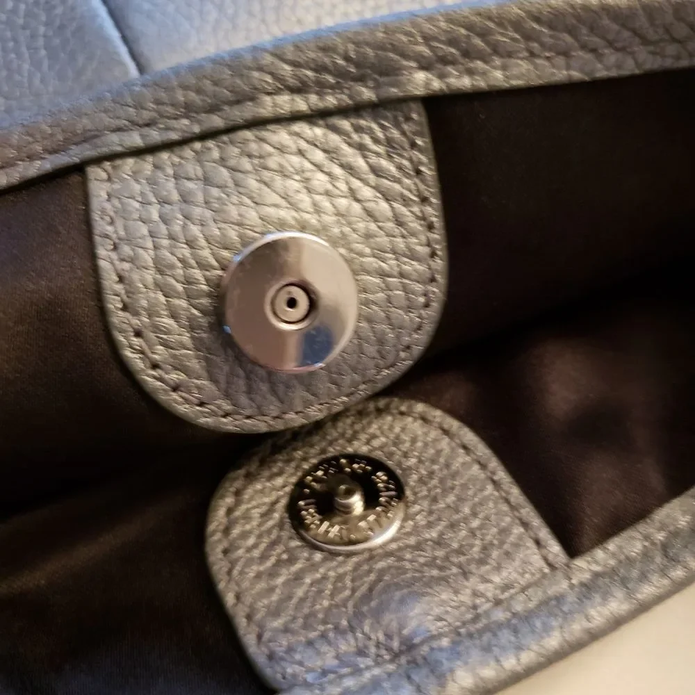 Coach Metallic Crossbody Silver Pewter Mid Size - Picture 13 of 16